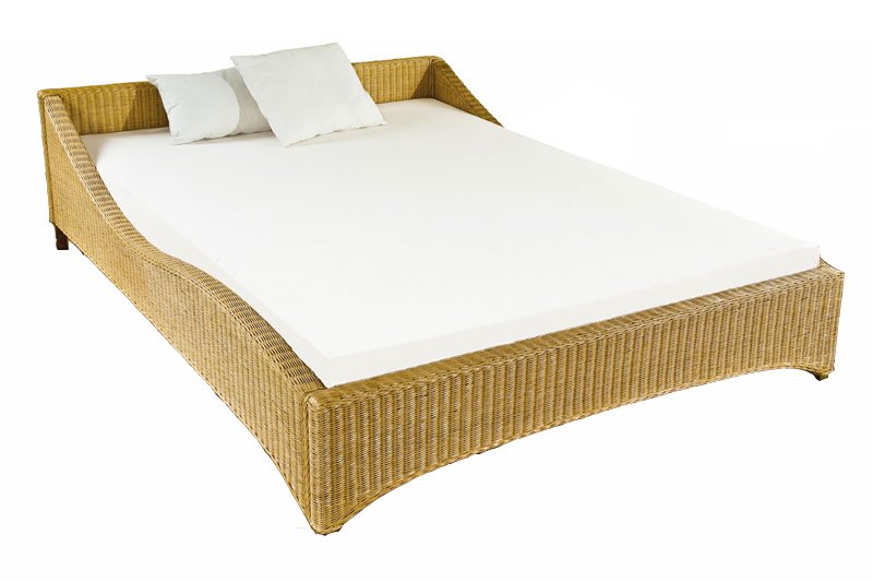 Rattan cama doble R09, miel 200x140cm Homy.es