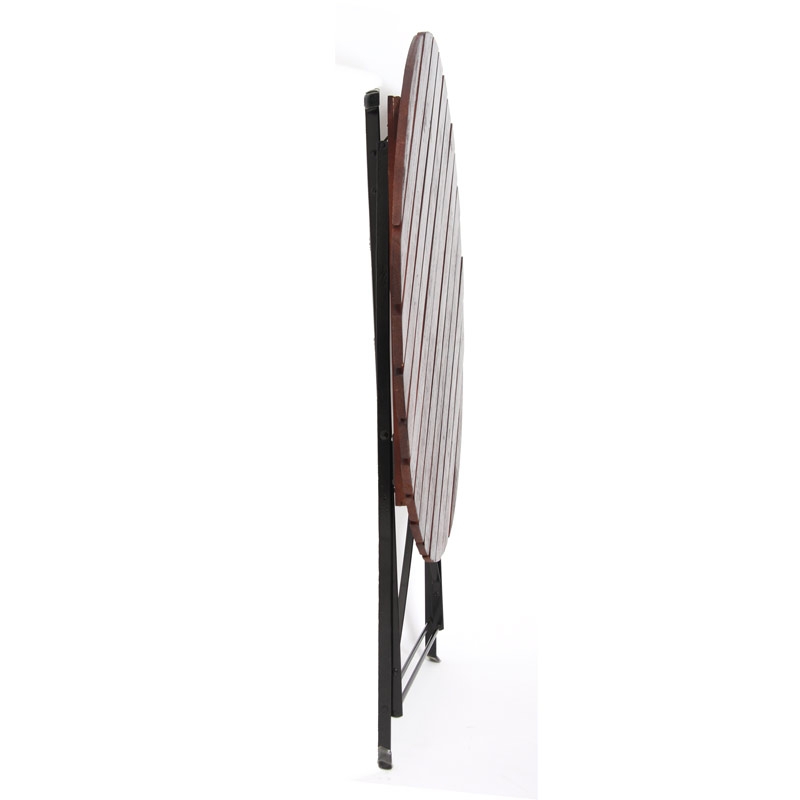 Mesa de jardín M96 en madera, marrón oscuro, 75cm - Homy.es